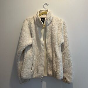 White Sherpa Zip Up Jacket